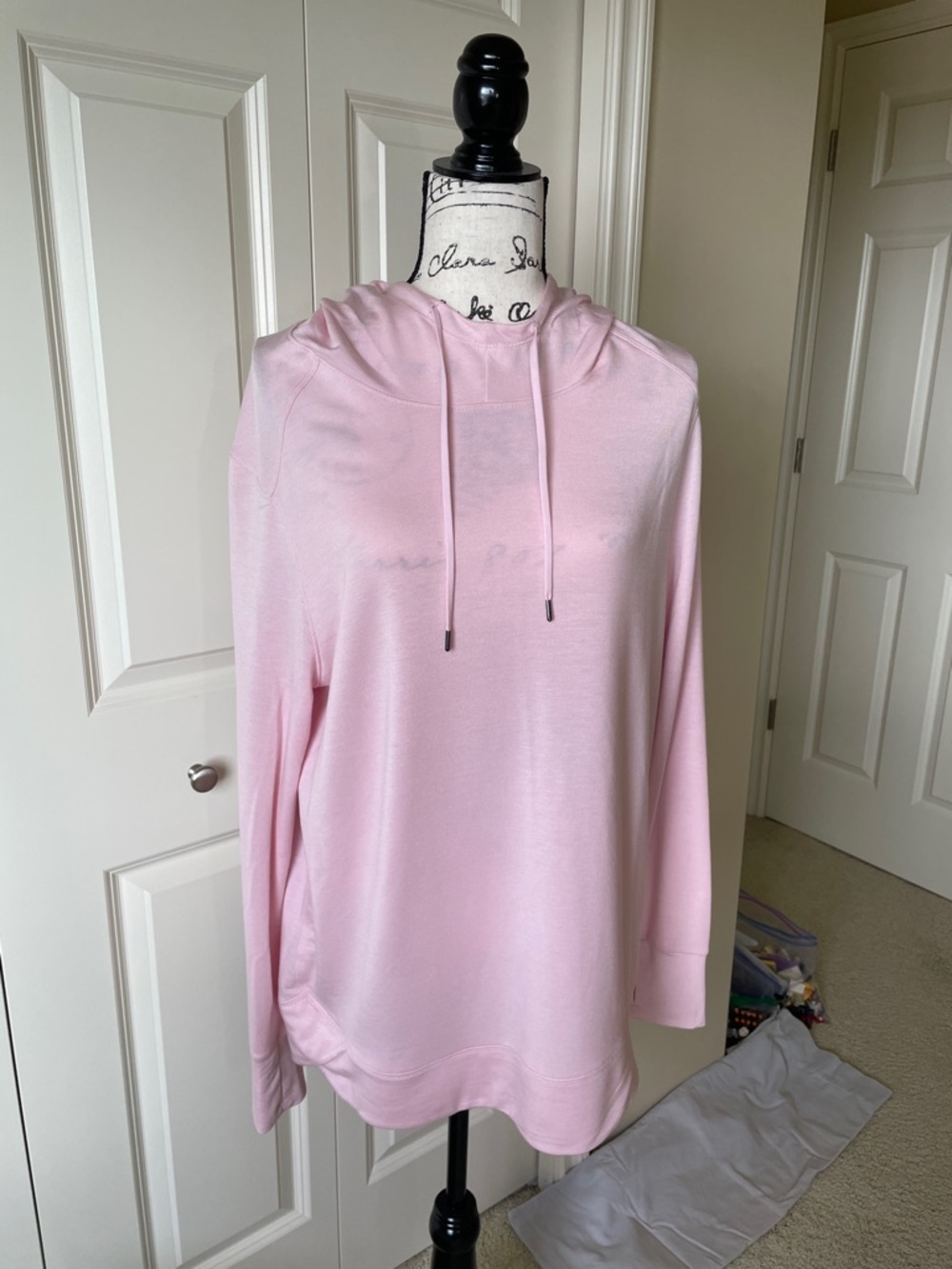 NWT Light Pink Women's Lightweight Hoodie Pullover, sz L